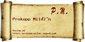 Prokopp Milán névjegykártya